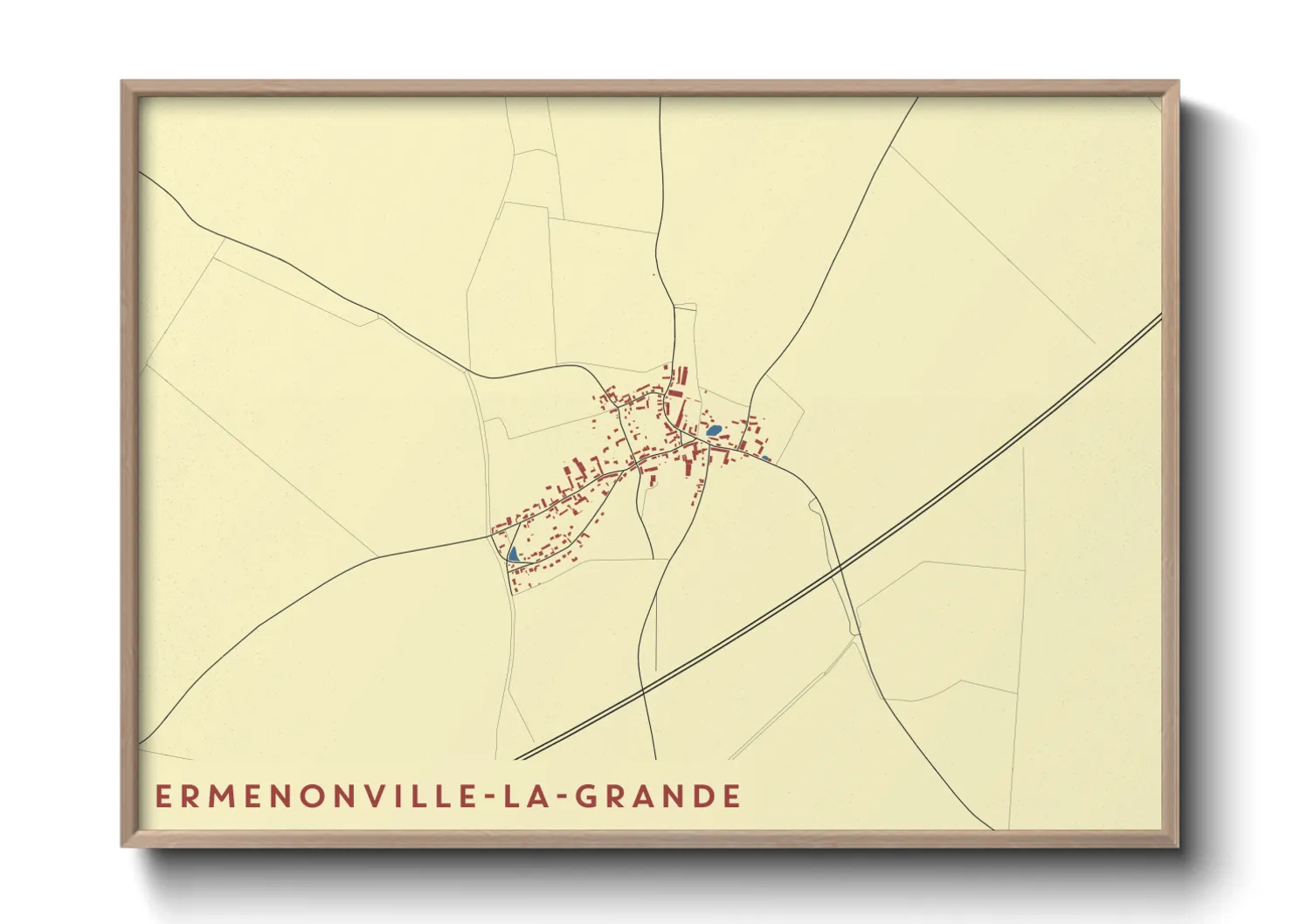 Une affiche de carte sur Ermenonville-la-Grande