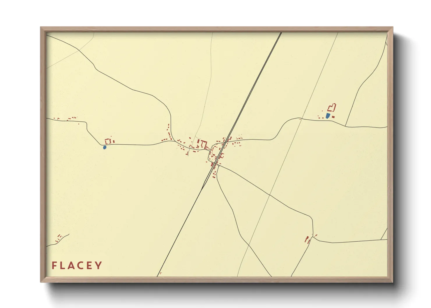 Une affiche de carte sur Flacey
