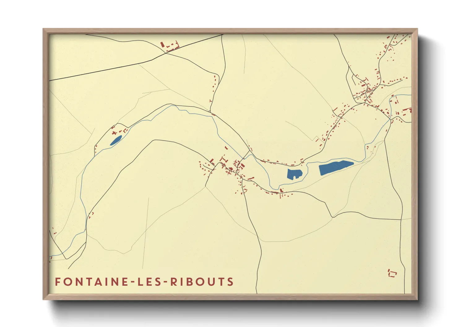 Une affiche de carte sur Fontaine-les-Ribouts