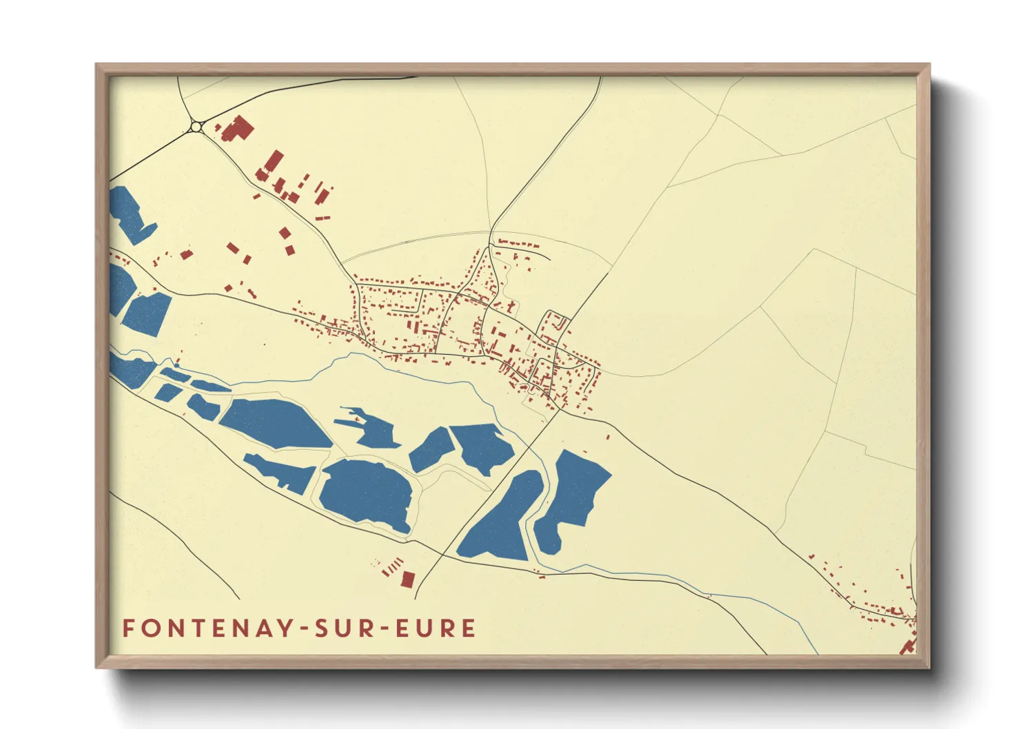 Une affiche de carte sur Fontenay-sur-Eure