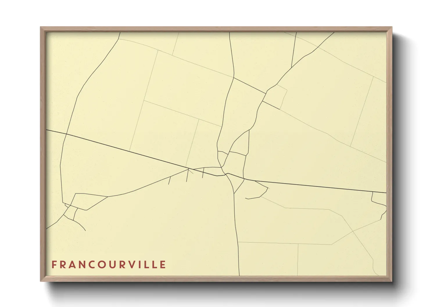 Une affiche de carte sur Francourville