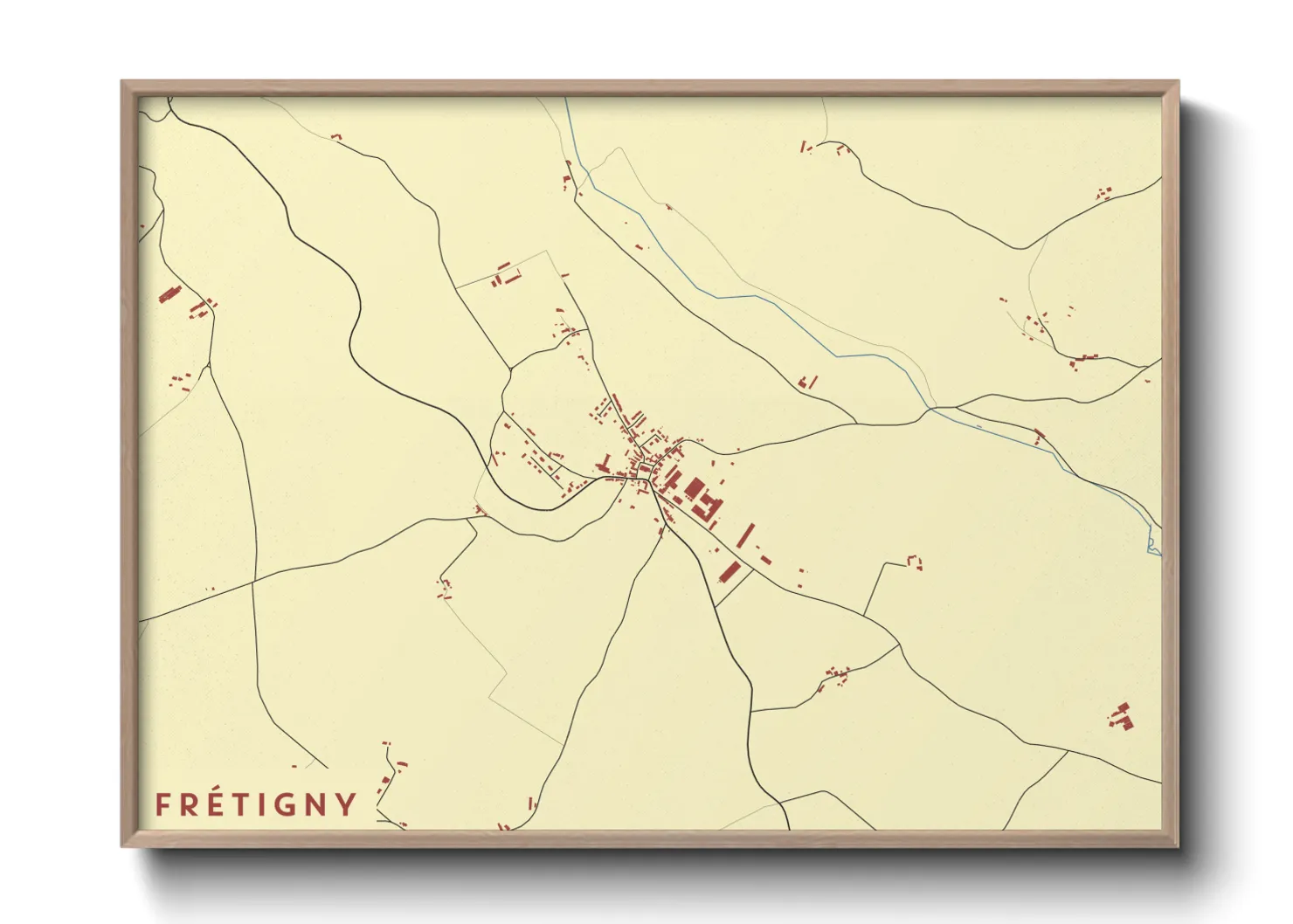 Une affiche de carte sur Frétigny