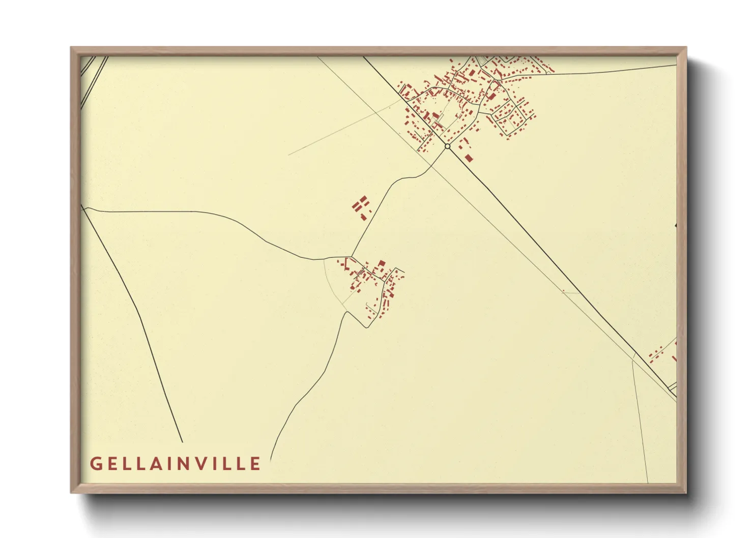 Une affiche de carte sur Gellainville