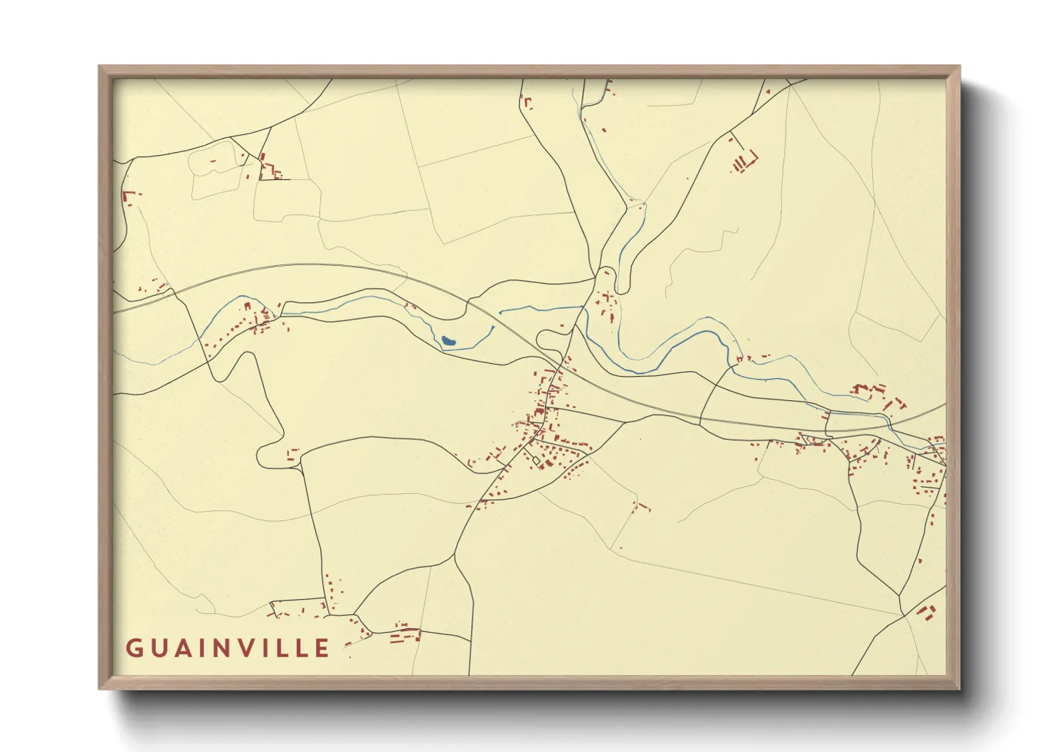 Une affiche de carte sur Guainville