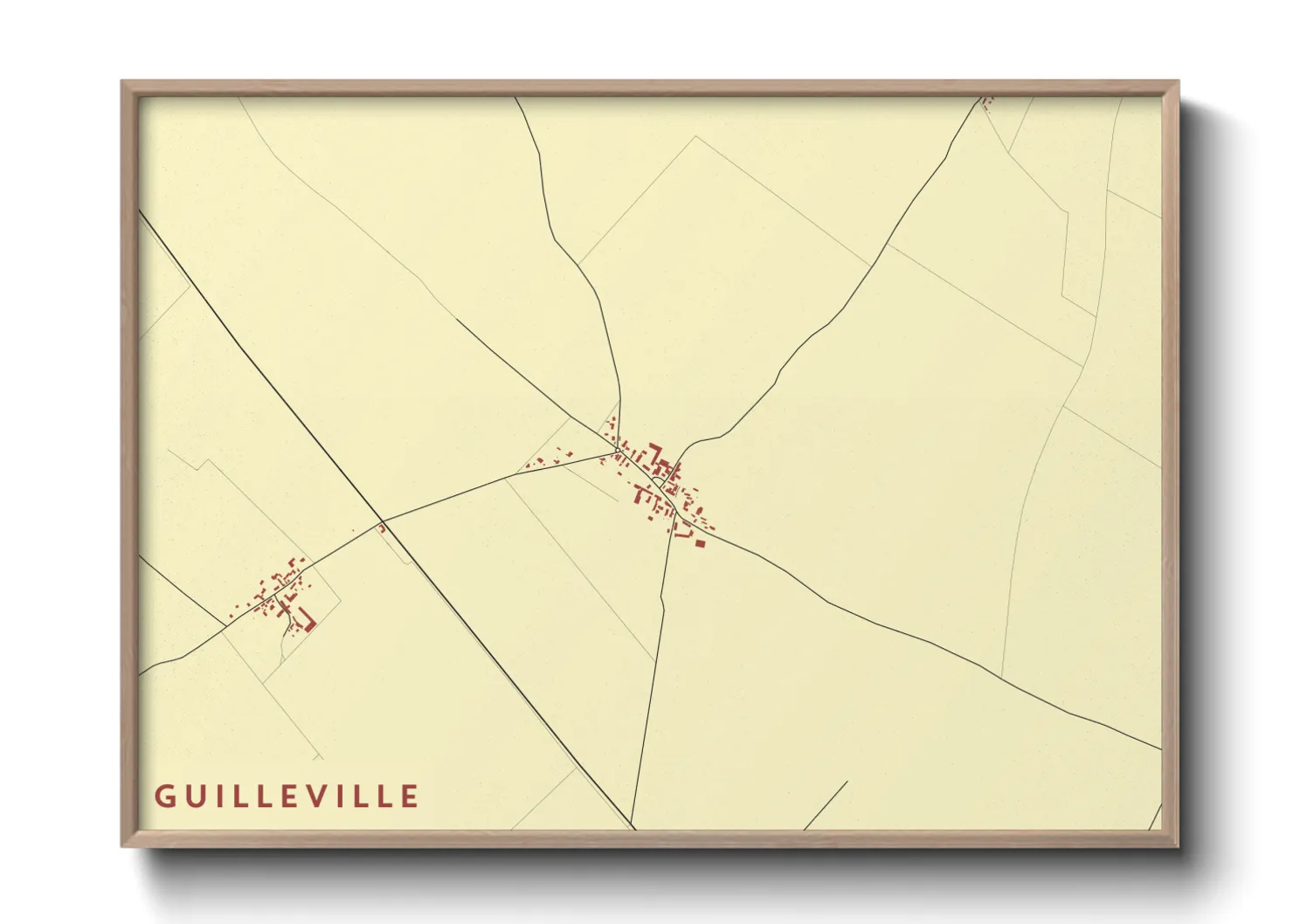 Une affiche de carte sur Guilleville
