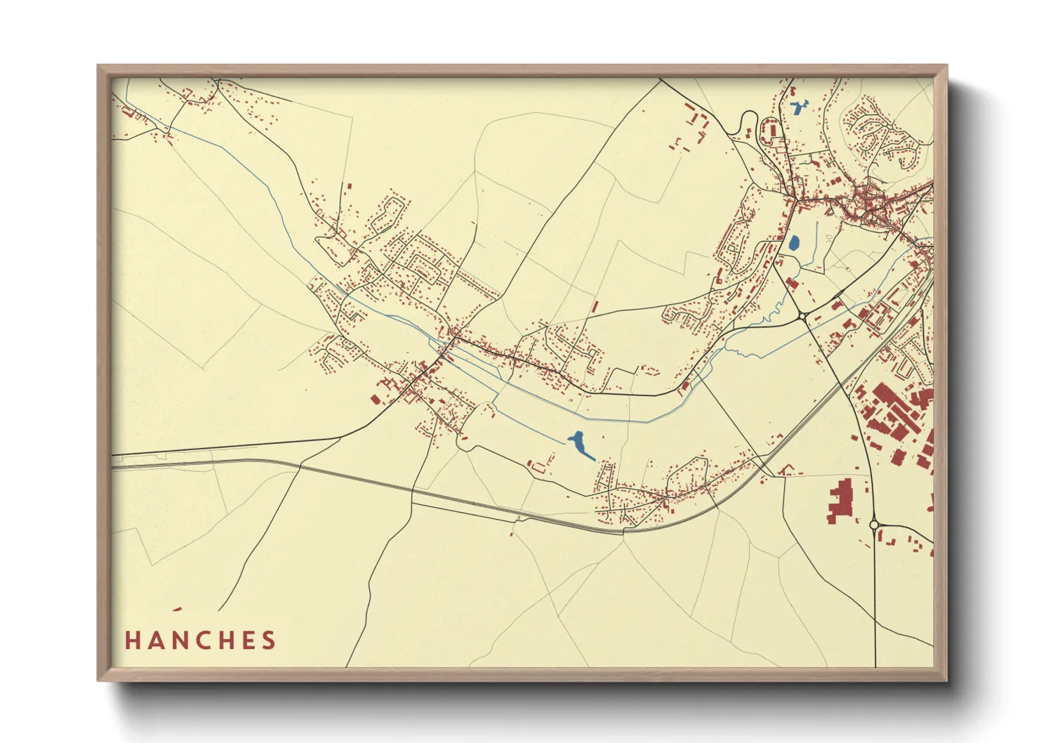 Une affiche de carte sur Hanches