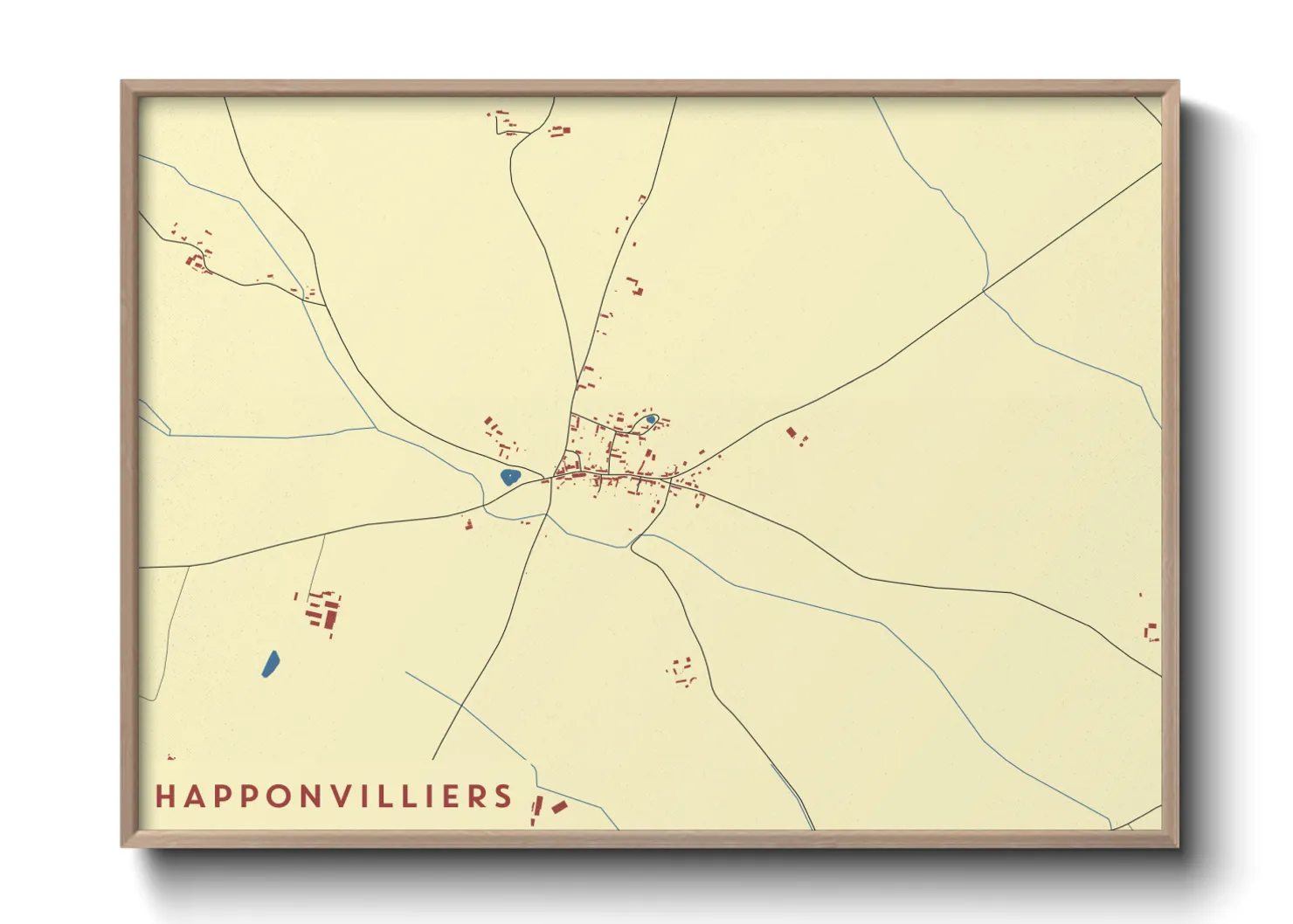 Une affiche de carte sur Happonvilliers