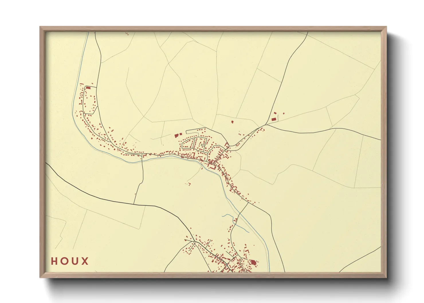Une affiche de carte sur Houx