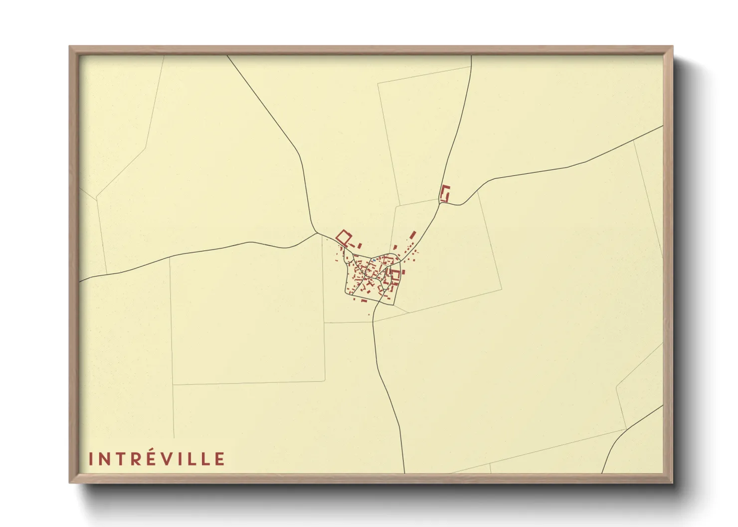 Une affiche de carte sur Intréville