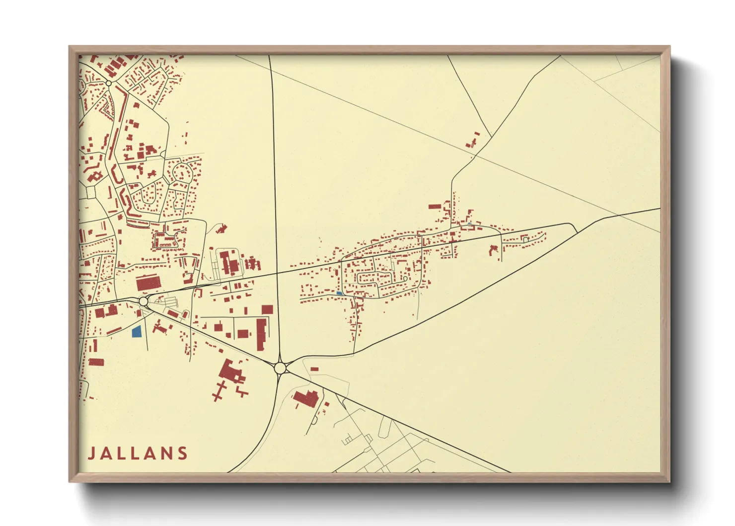 Une affiche de carte sur Jallans