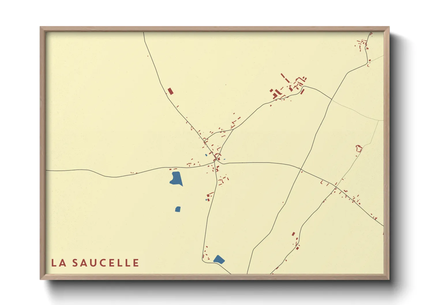 Une affiche de carte sur La Saucelle