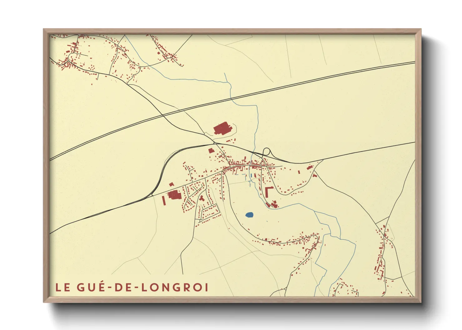 Une affiche de carte sur Le Gué-de-Longroi