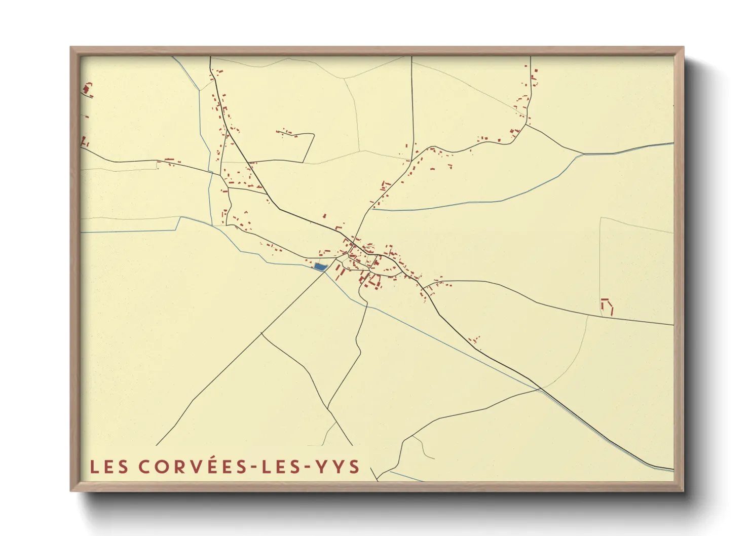 Une affiche de carte sur Les Corvées-les-Yys