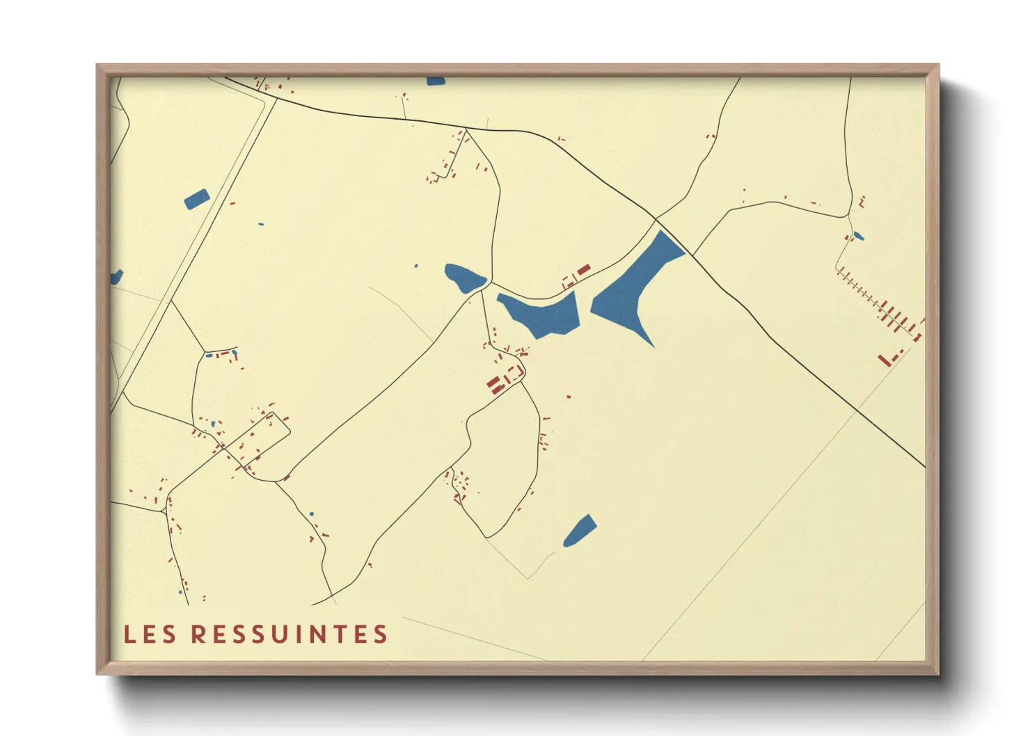 Une affiche de carte sur Les Ressuintes