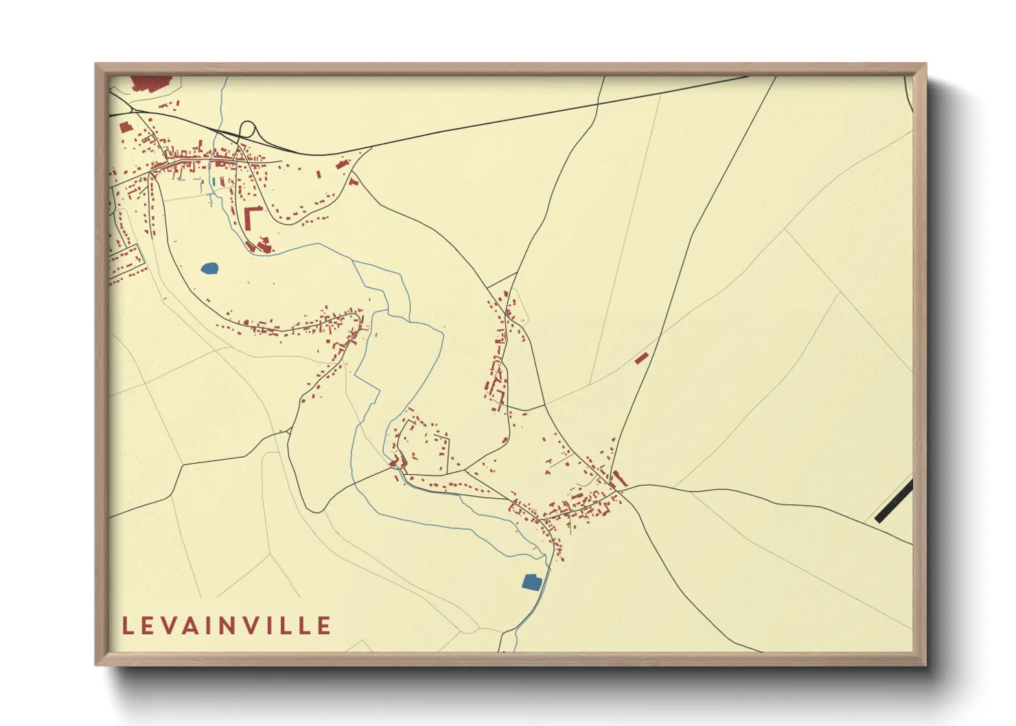 Une affiche de carte sur Levainville