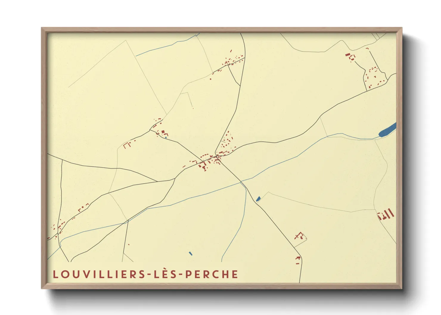 Une affiche de carte sur Louvilliers-lès-Perche