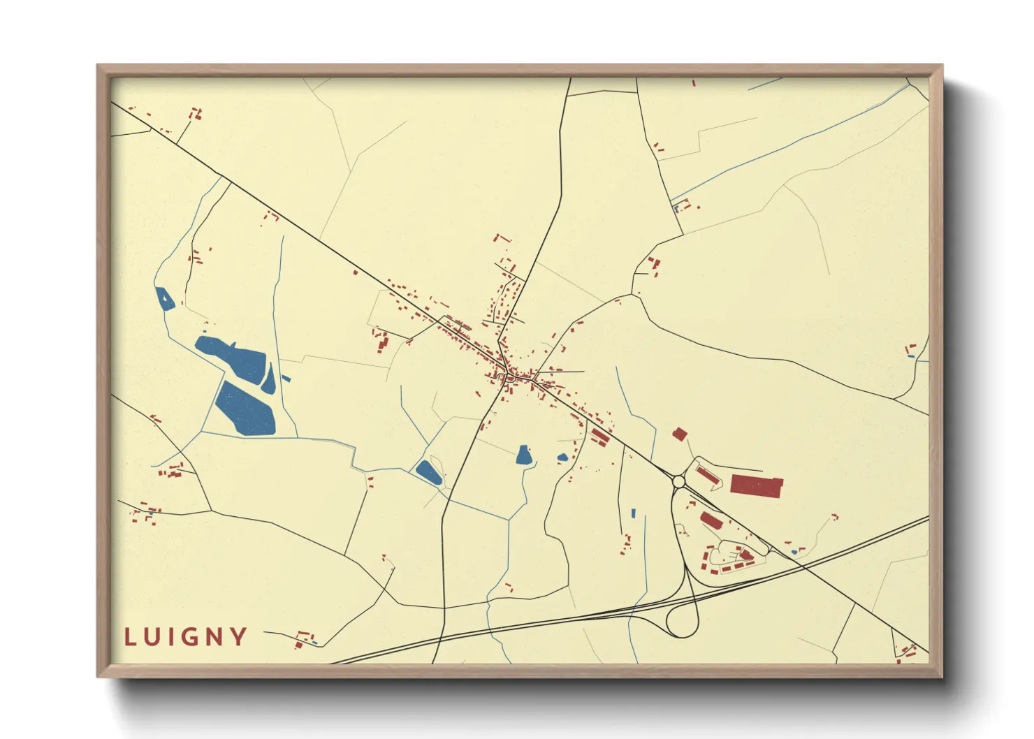 Une affiche de carte sur Luigny