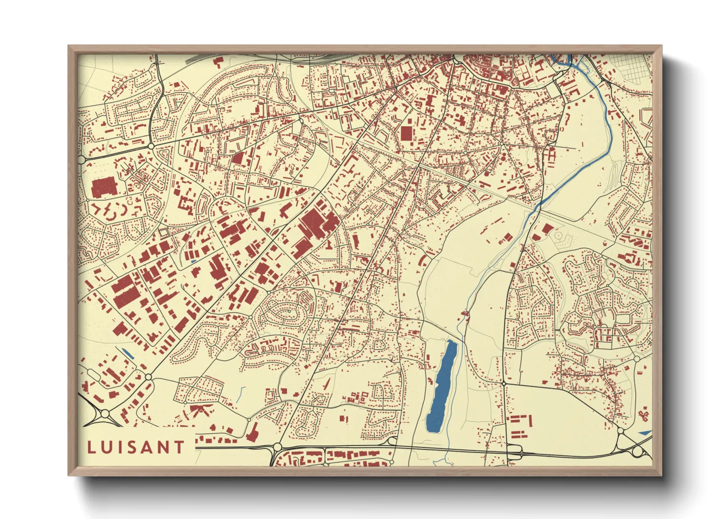Une affiche de carte sur Luisant