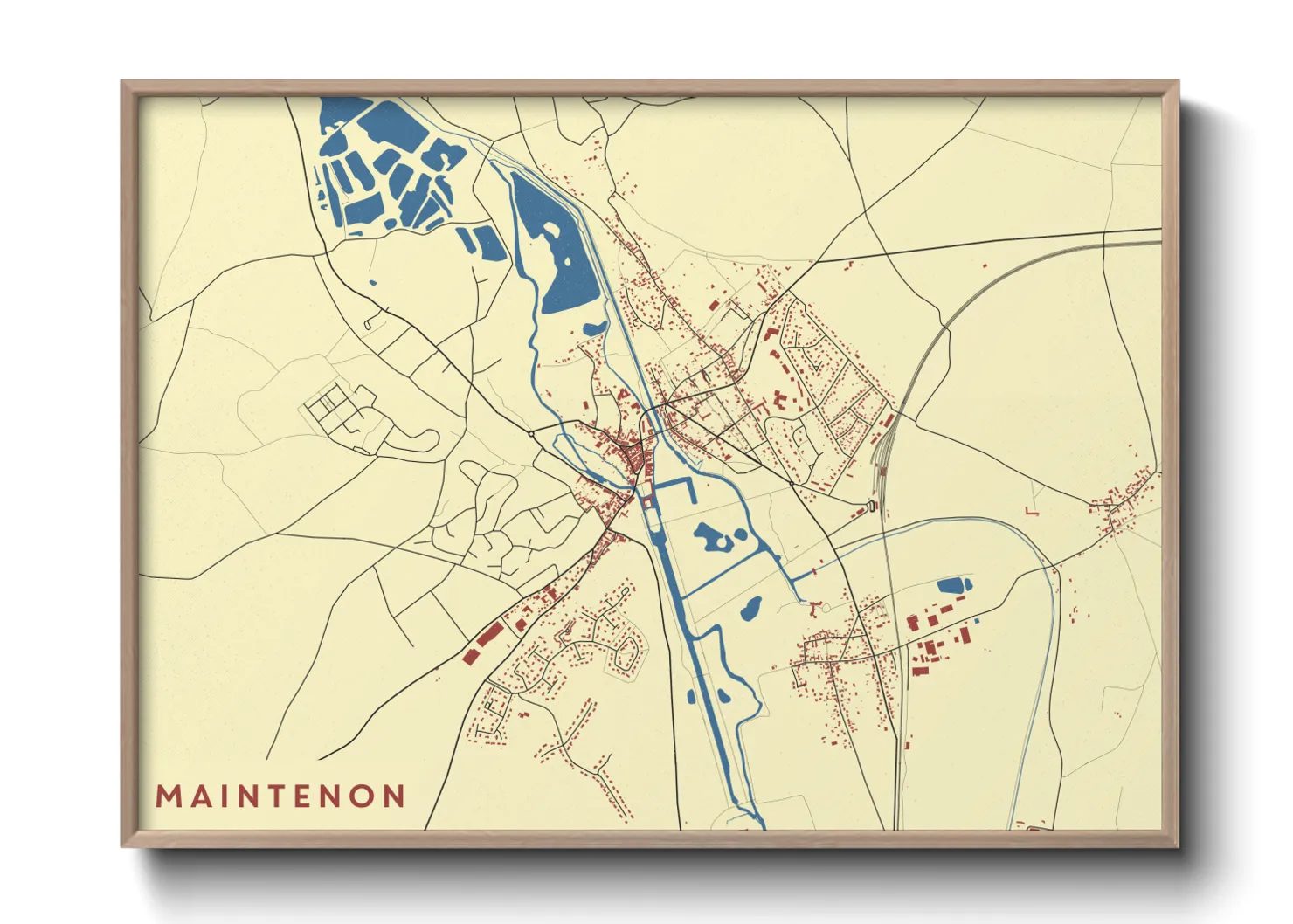 Une affiche de carte sur Maintenon