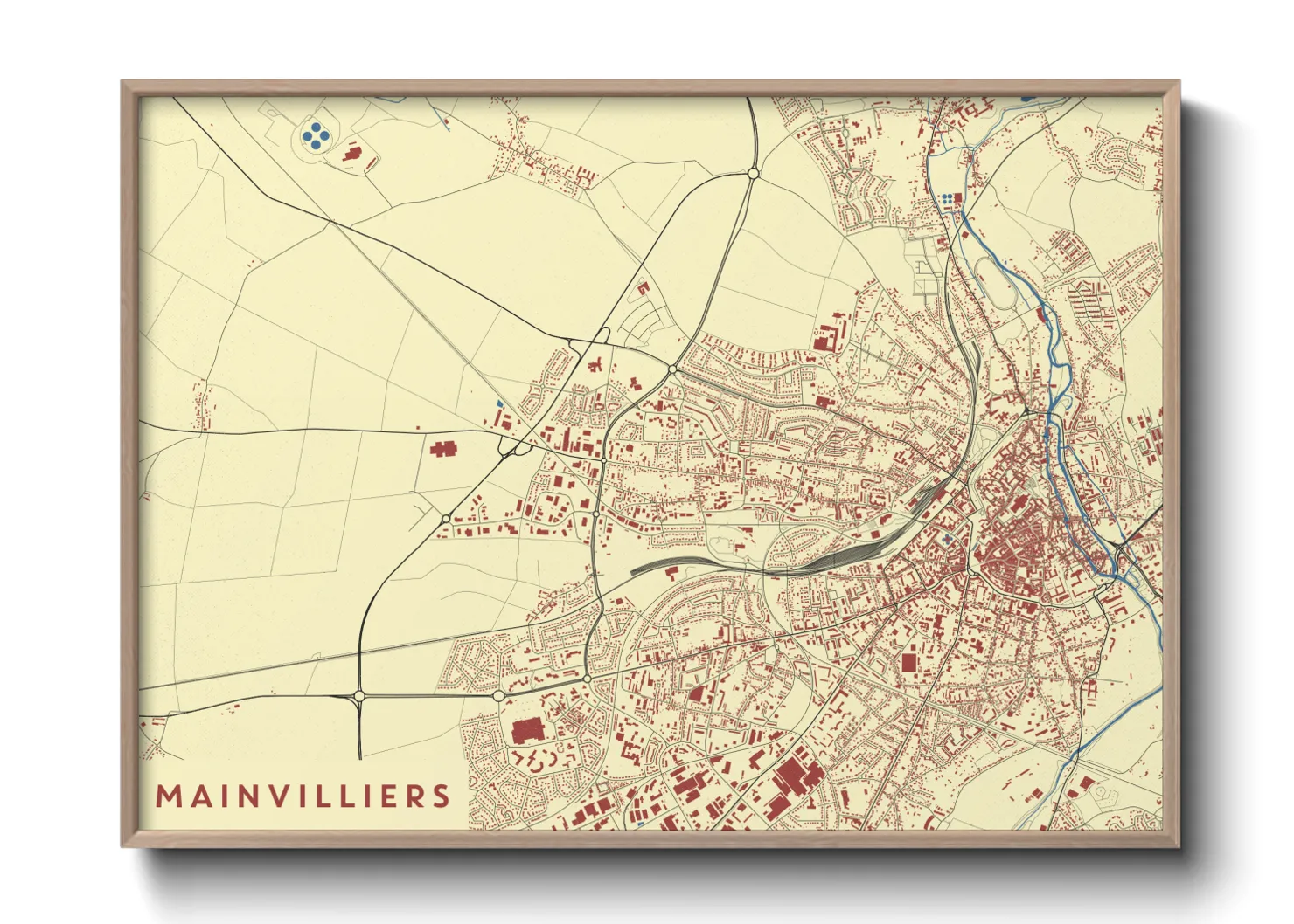 Une affiche de carte sur Mainvilliers