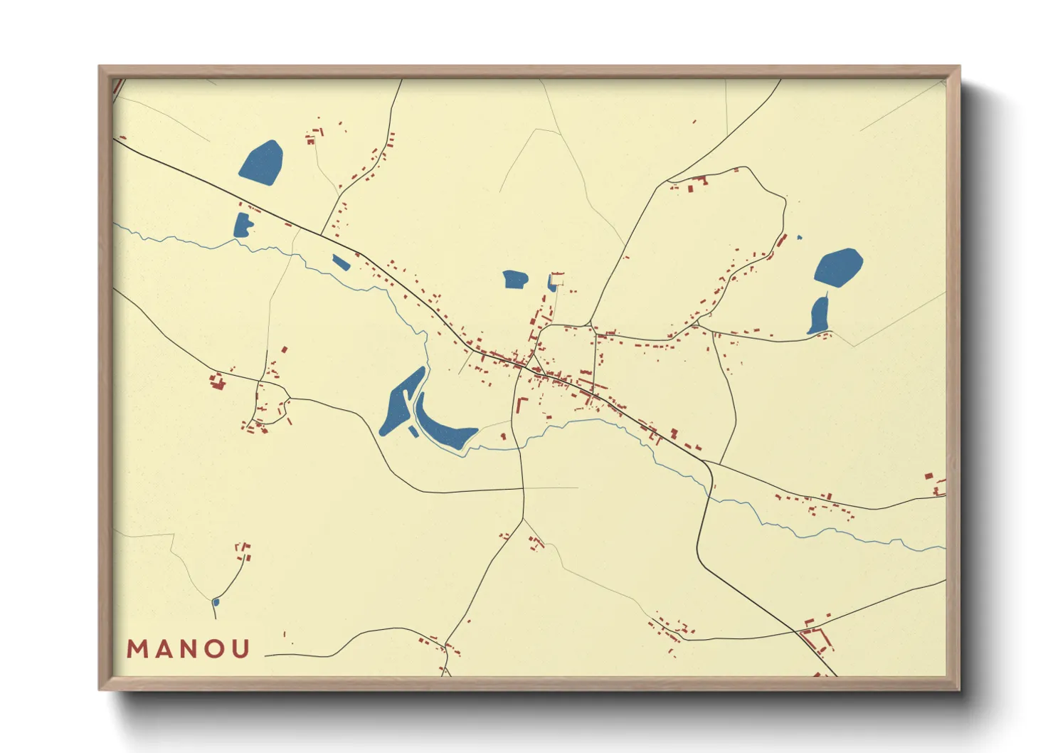 Une affiche de carte sur Manou