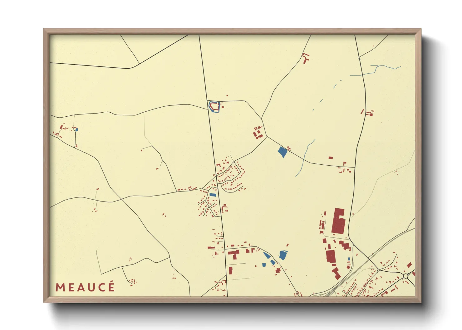 Une affiche de carte sur Meaucé