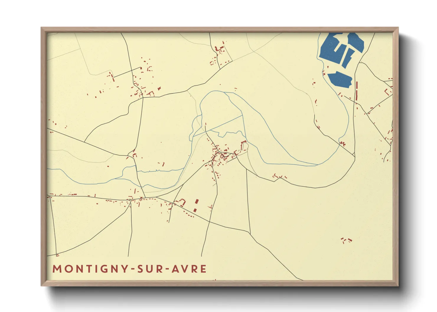 Une affiche de carte sur Montigny-sur-Avre