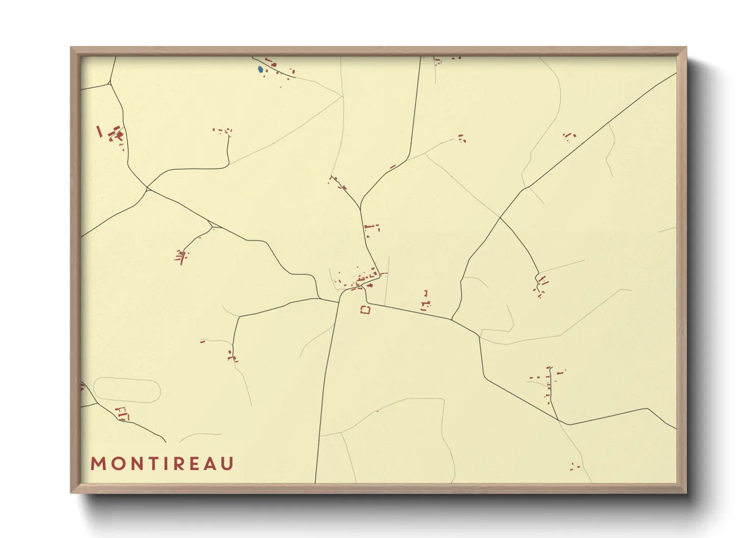 Une affiche de carte sur Montireau