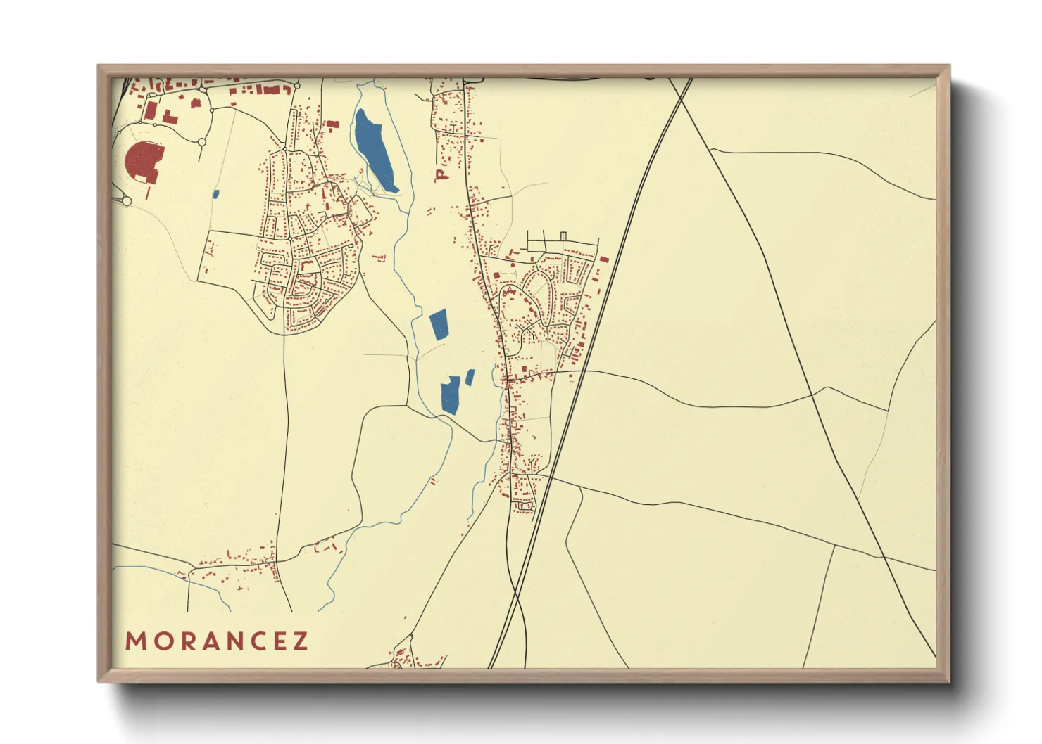 Une affiche de carte sur Morancez