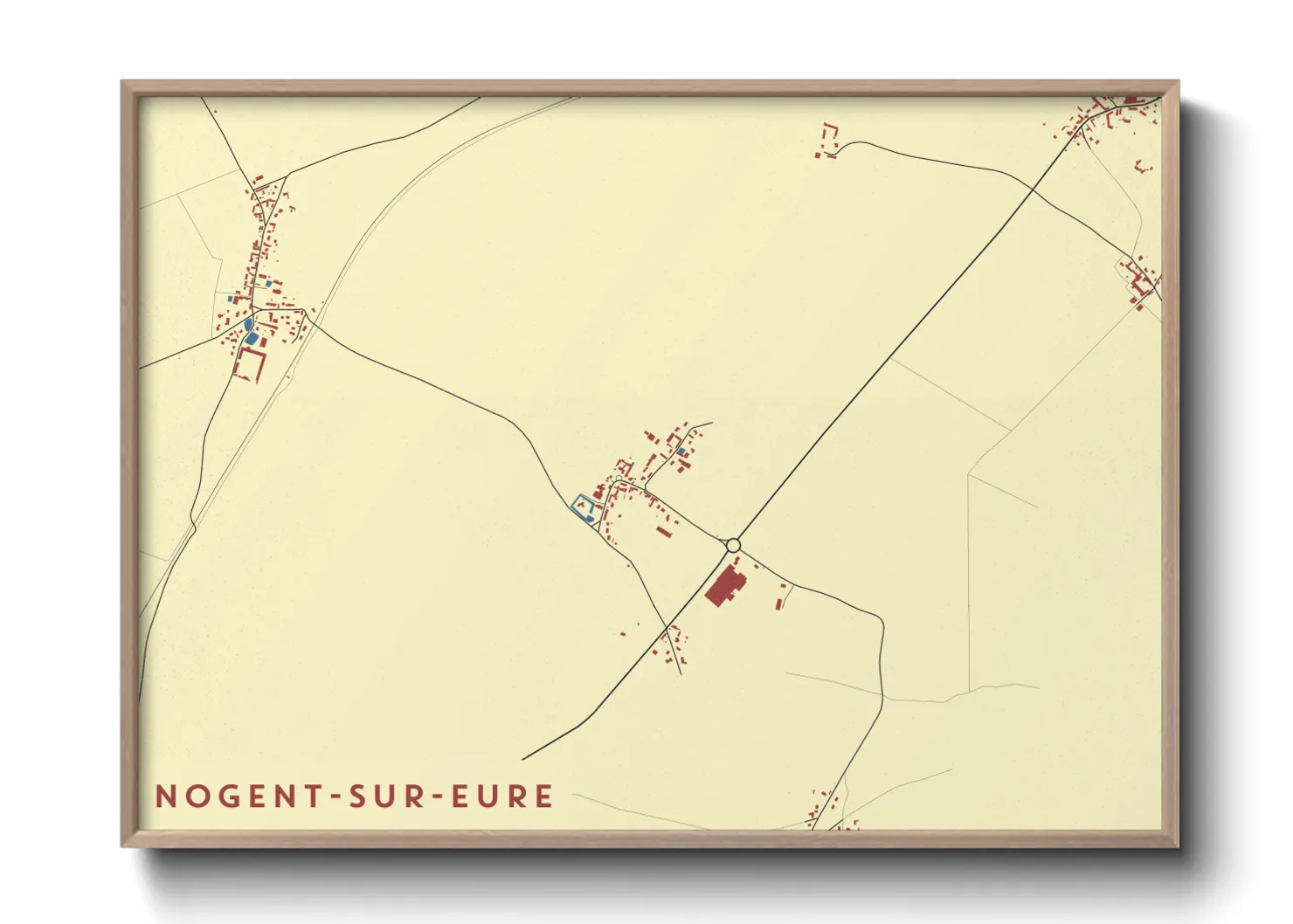 Une affiche de carte sur Nogent-sur-Eure
