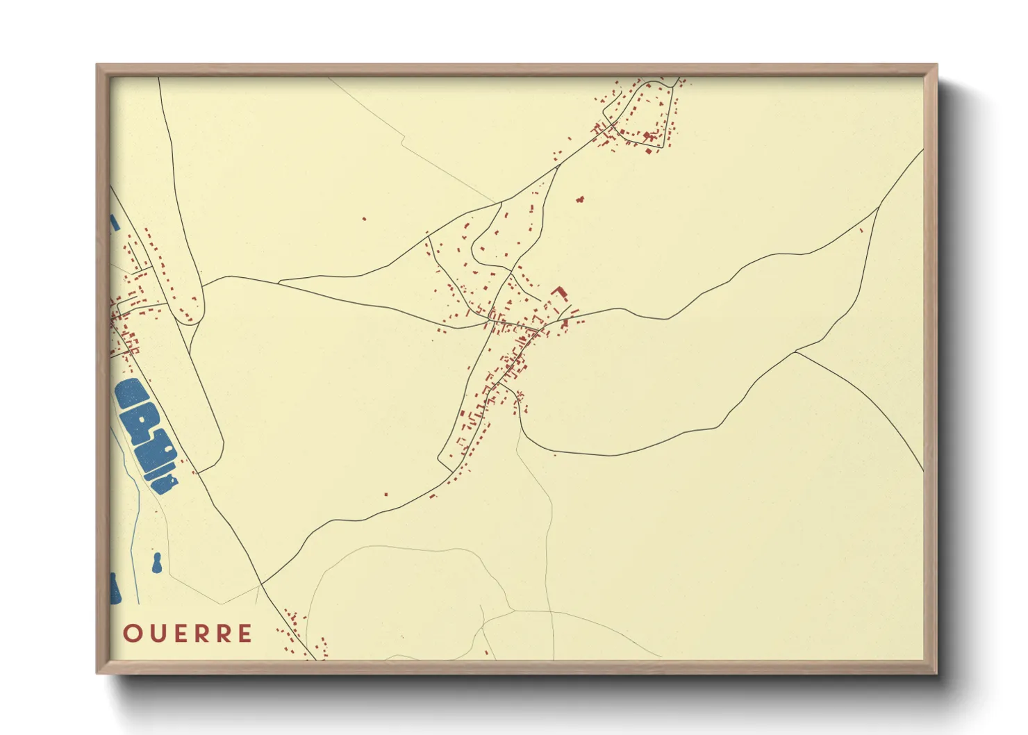 Une affiche de carte sur Ouerre