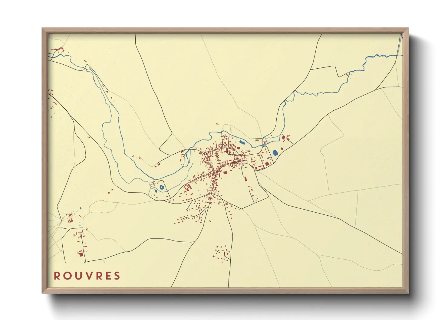 Une affiche de carte sur Rouvres