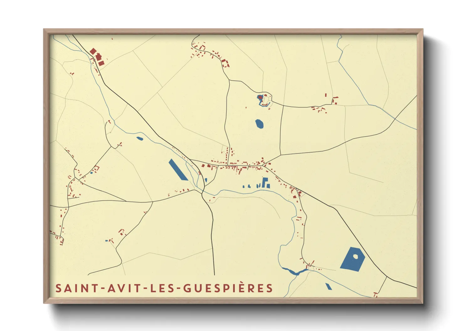 Une affiche de carte sur Saint-Avit-les-Guespières