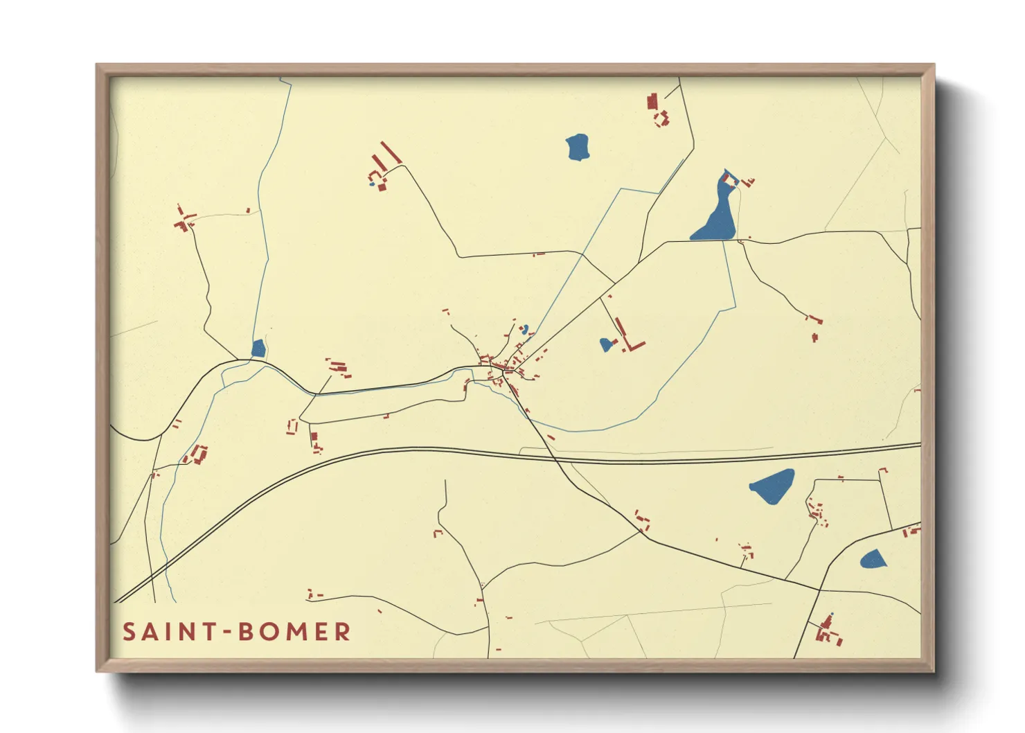 Une affiche de carte sur Saint-Bomer