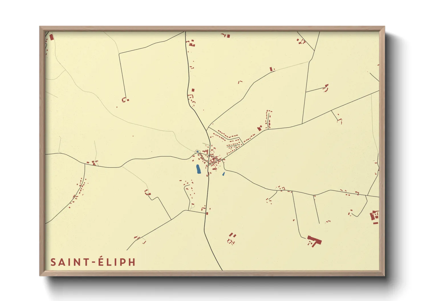 Une affiche de carte sur Saint-Éliph
