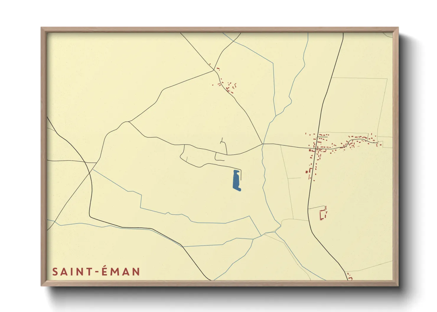 Une affiche de carte sur Saint-Éman