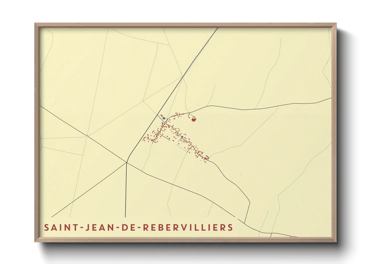 Une affiche de carte sur Saint-Jean-de-Rebervilliers