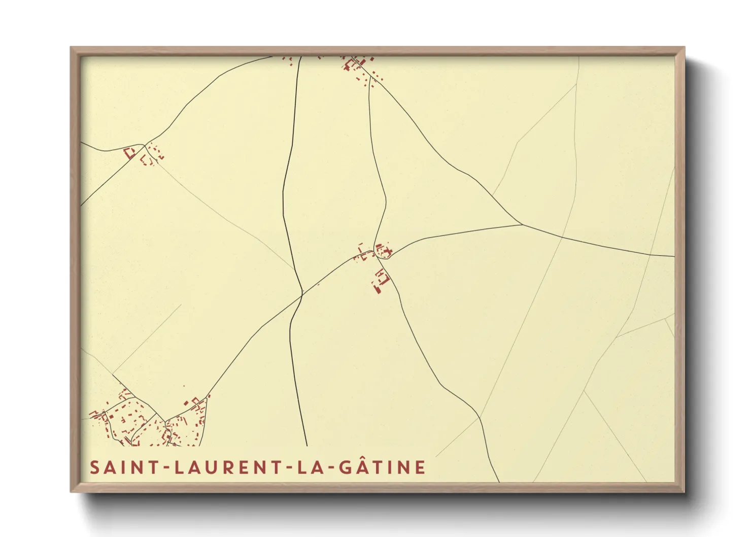 Une affiche de carte sur Saint-Laurent-la-Gâtine