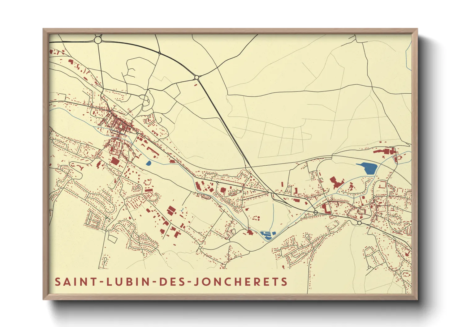 Une affiche de carte sur Saint-Lubin-des-Joncherets