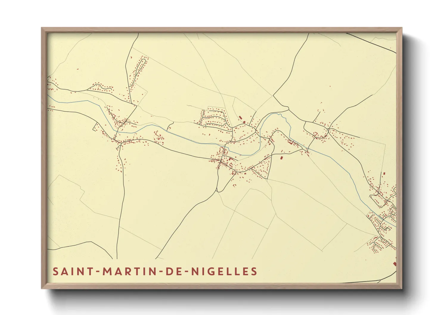 Une affiche de carte sur Saint-Martin-de-Nigelles