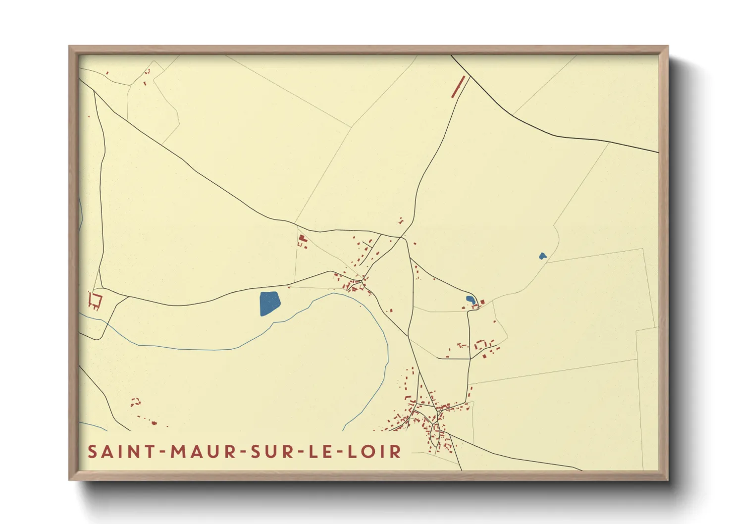 Une affiche de carte sur Saint-Maur-sur-le-Loir