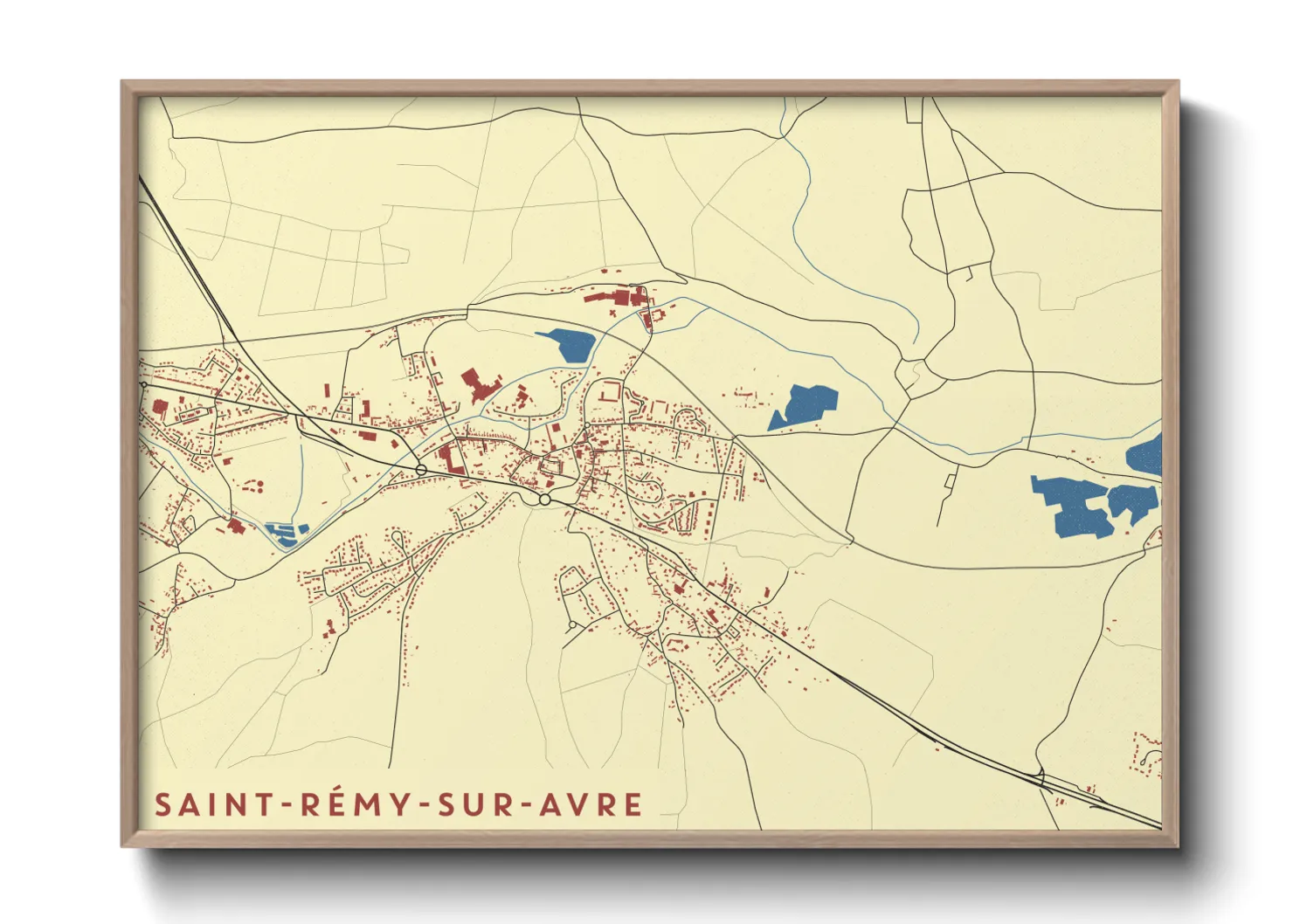 Une affiche de carte sur Saint-Rémy-sur-Avre