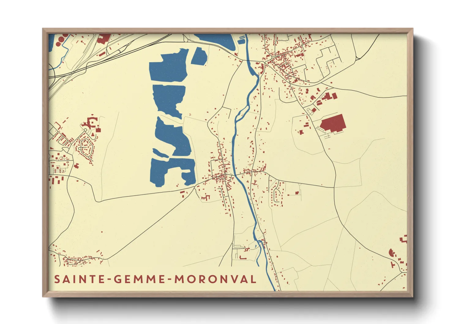 Une affiche de carte sur Sainte-Gemme-Moronval