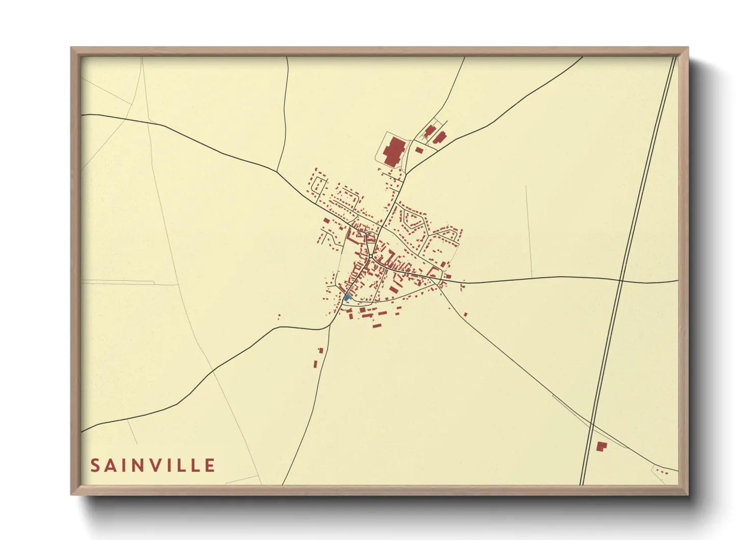Une affiche de carte sur Sainville