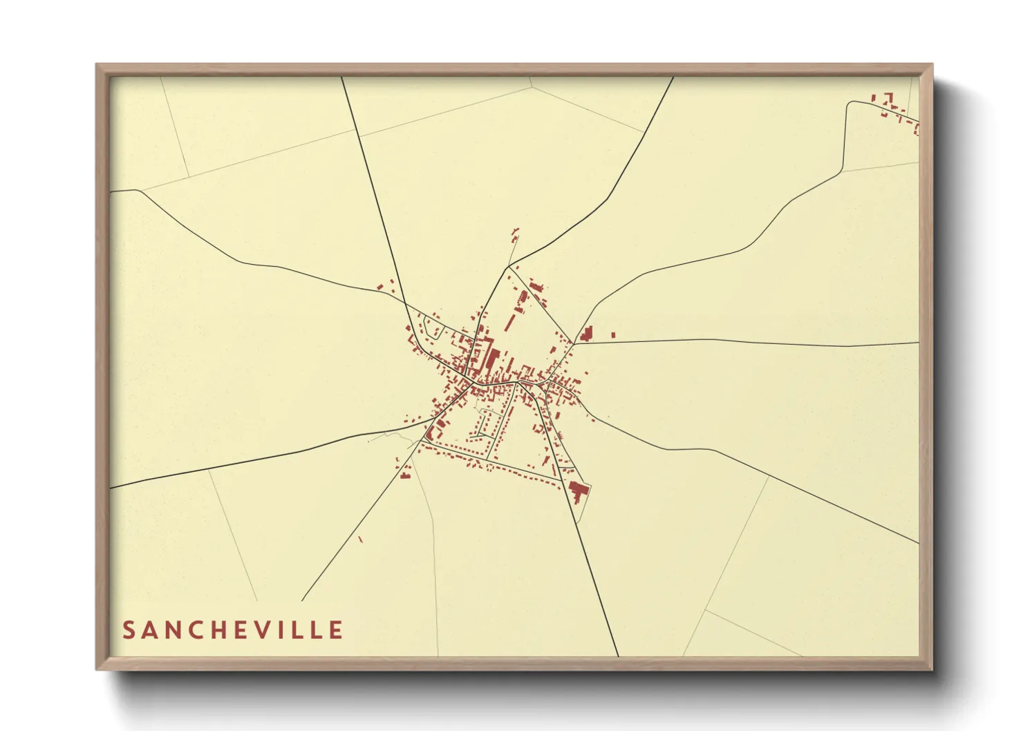 Une affiche de carte sur Sancheville