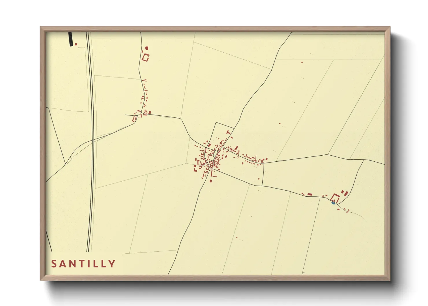 Une affiche de carte sur Santilly