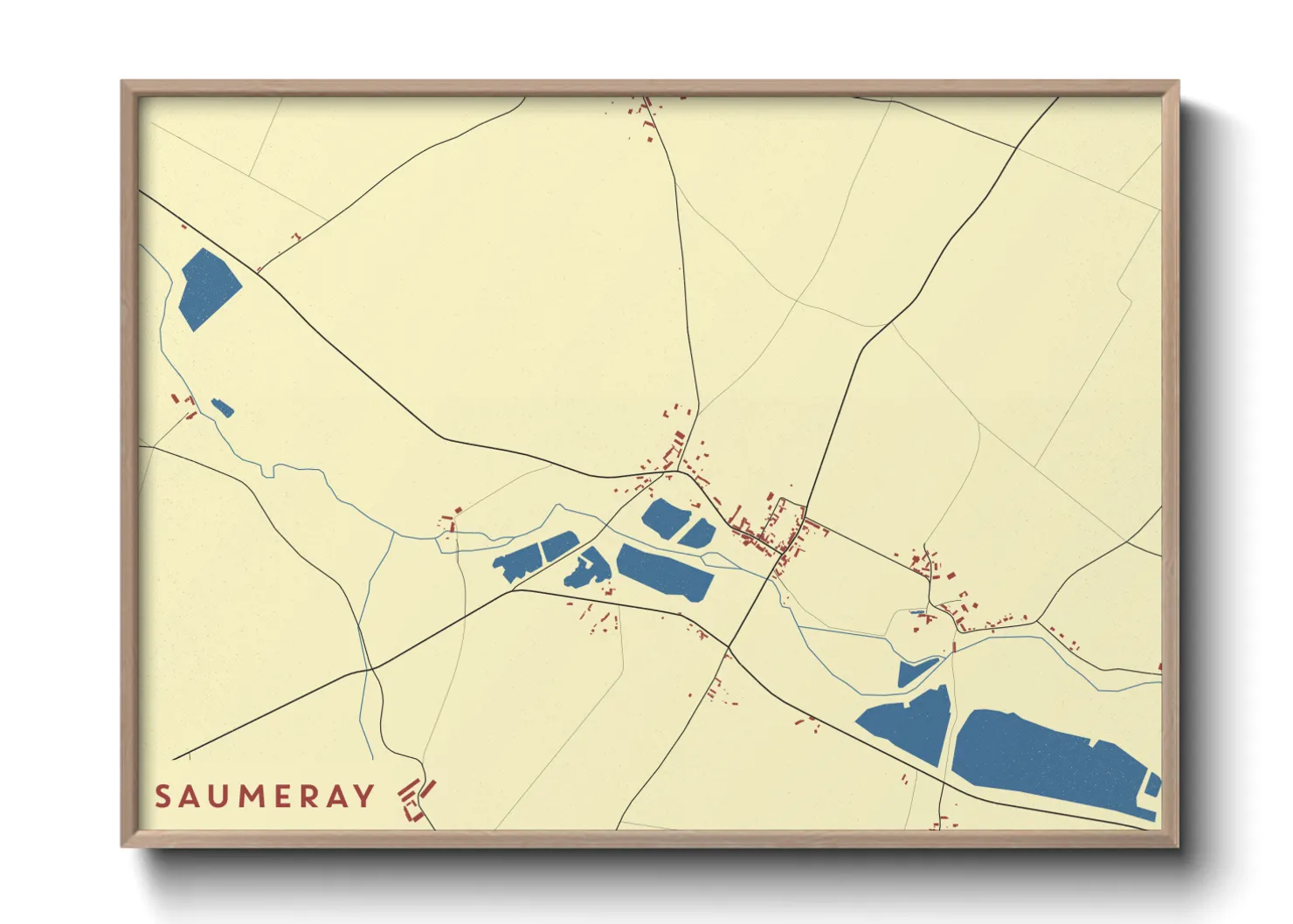 Une affiche de carte sur Saumeray