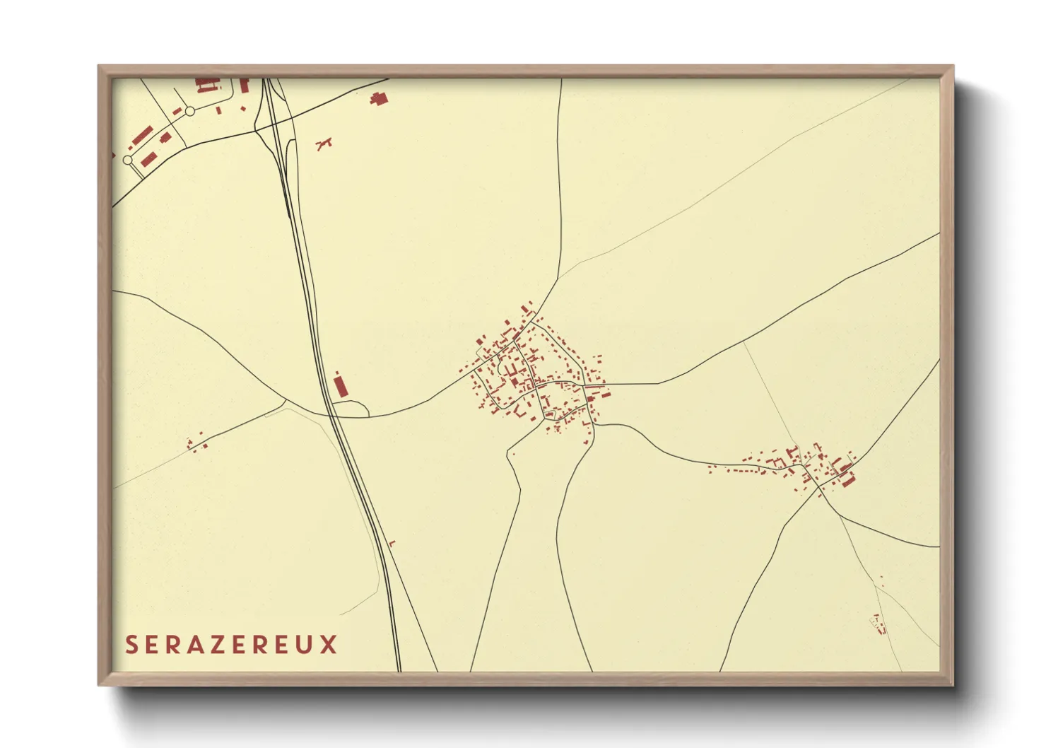 Une affiche de carte sur Serazereux