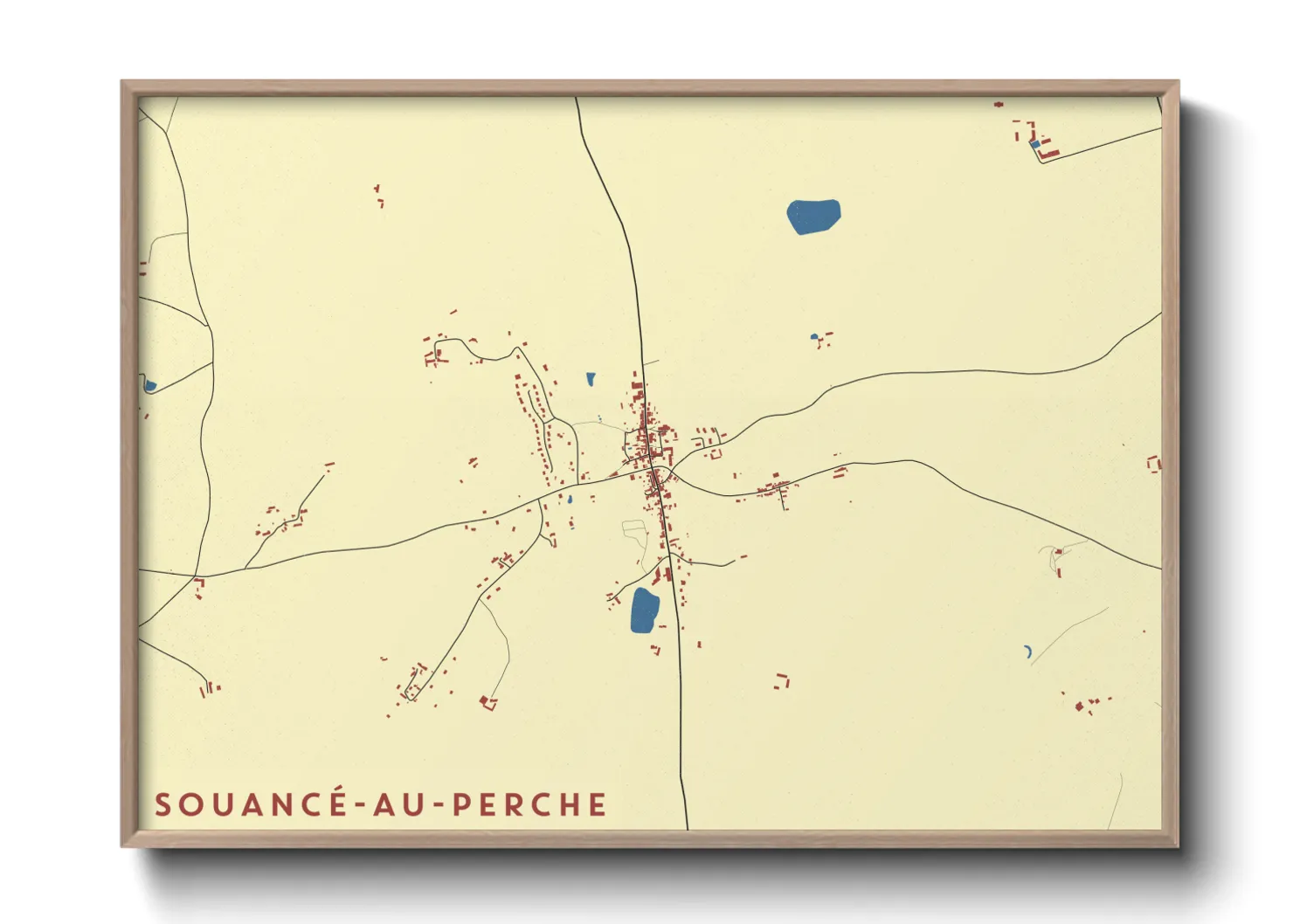 Une affiche de carte sur Souancé-au-Perche