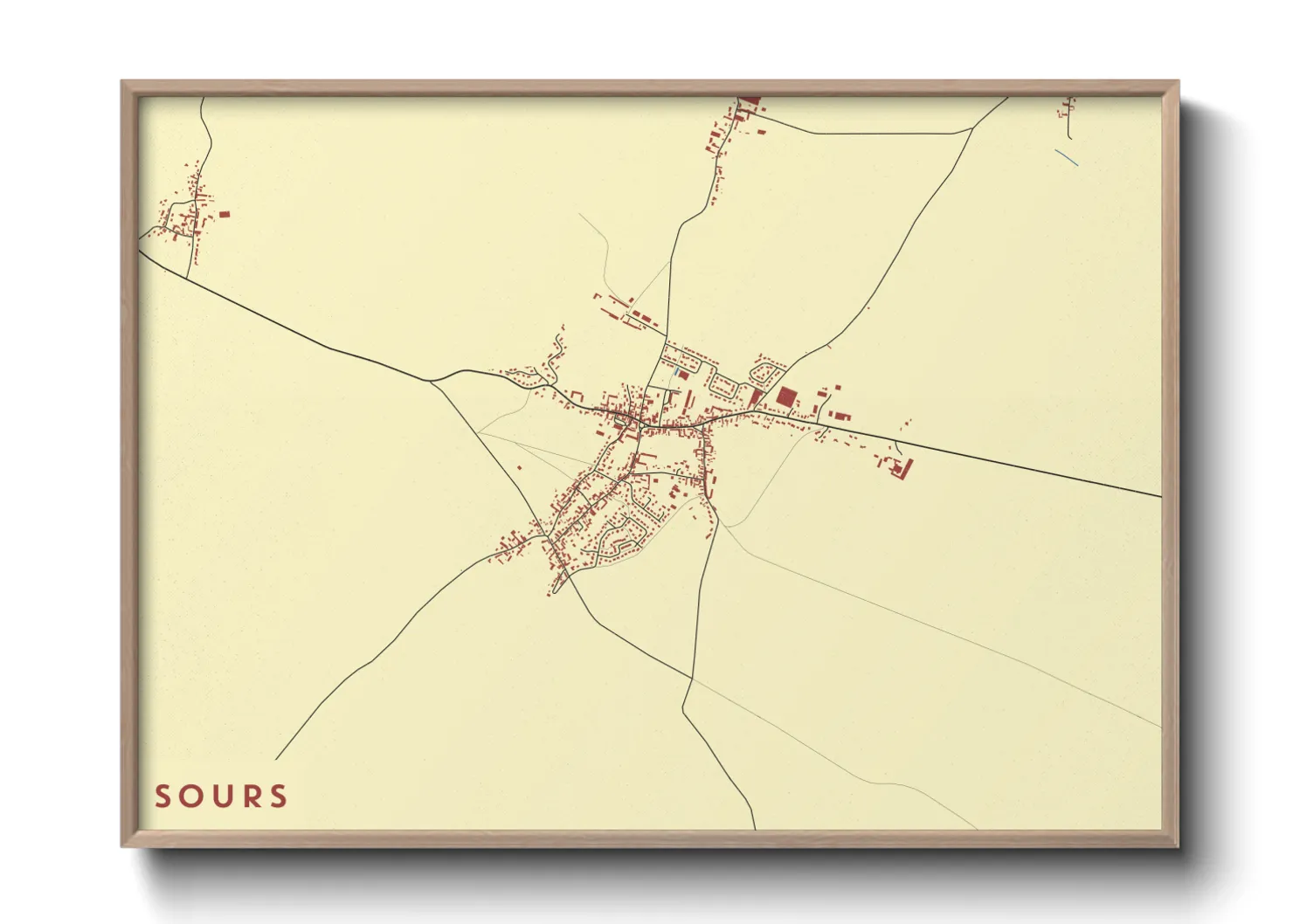 Une affiche de carte sur Sours